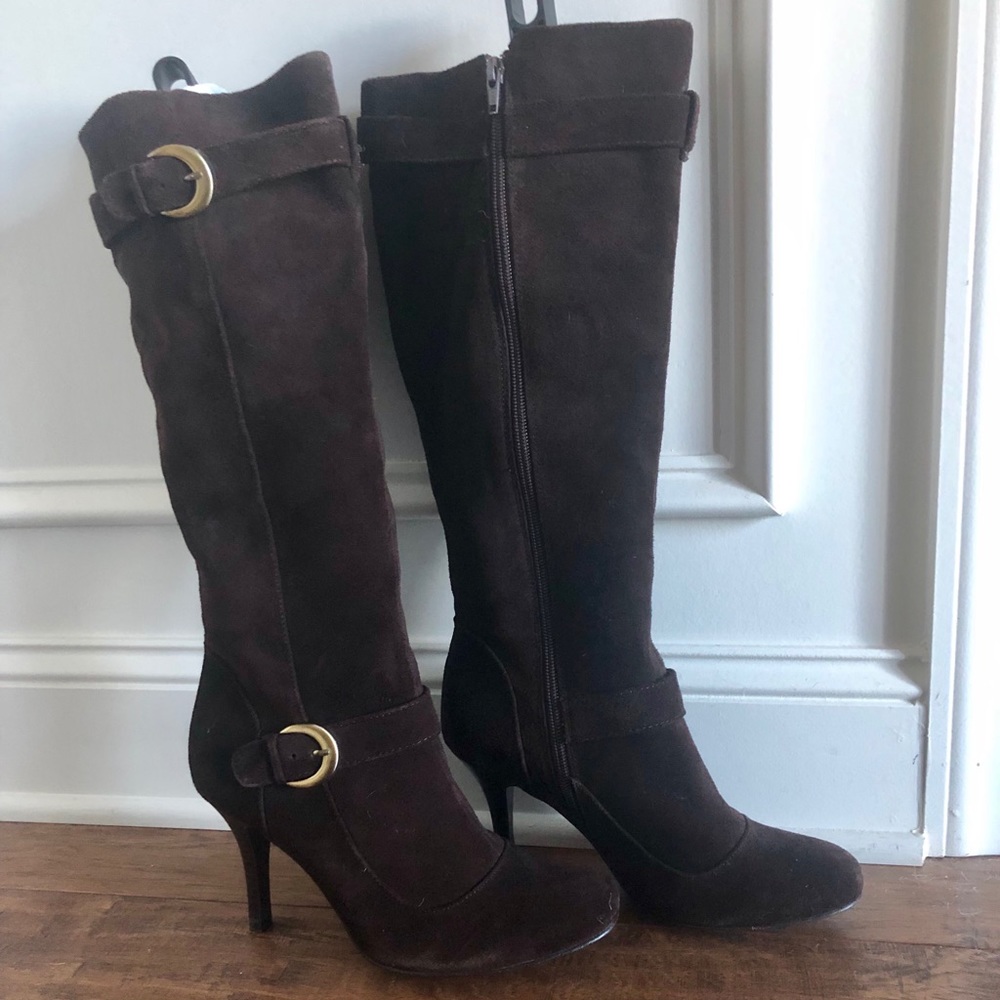 Brown Suede Tall Boot